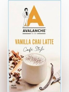 Avalanche Vanilla Chai Latte – White & Gold Packaging